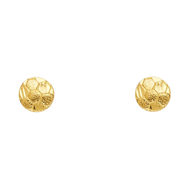 14K Gold Soccer Ball Post Earrings