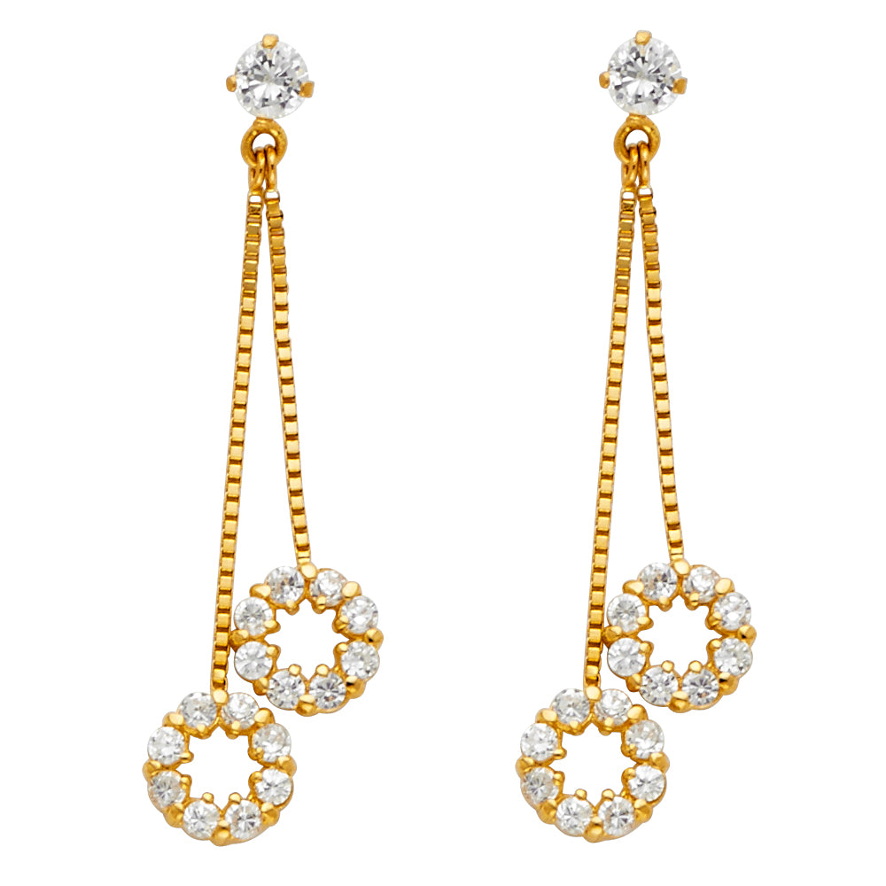 Quality Gold 14K Rose Gold Dangle Earrings YE1861R - Sickinger's Jewelry
