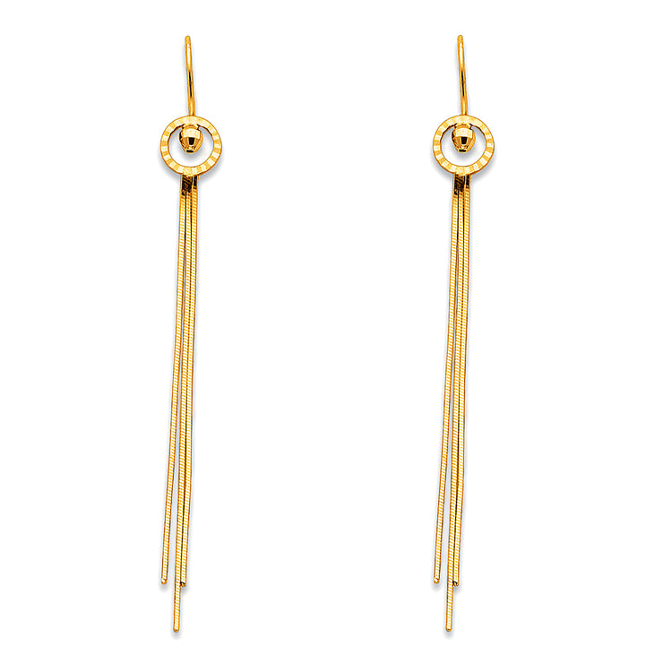 14K Gold Tassel Dangle Earrings