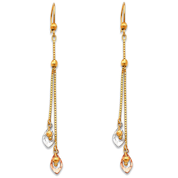 14K Gold Fancy Dangle Earrings