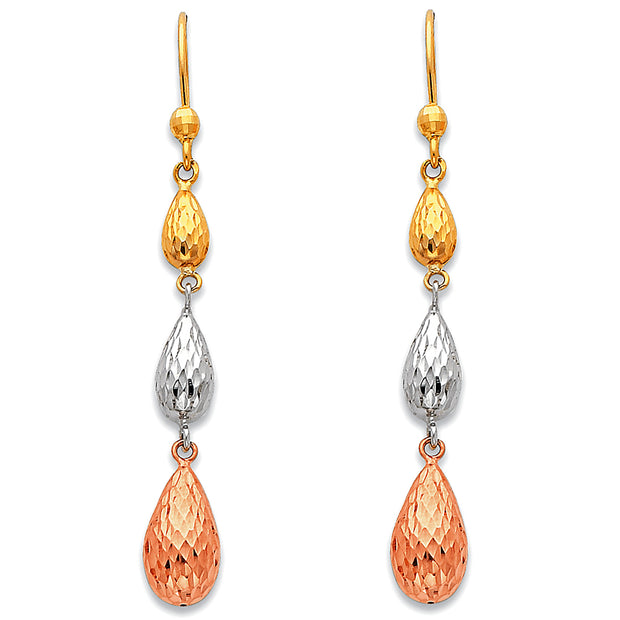 14K Gold Fancy Dangle Earrings