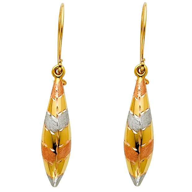 14K Gold Hollow Hanging Earrings