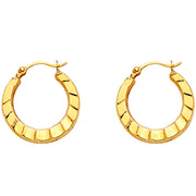 14K Gold Fancy Hollow Hoops