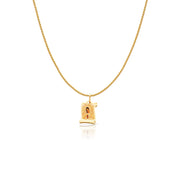 14K Gold Guadalupe Enamel Charm Pendant with 0.9mm Wheat Chain Necklace