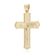 14K Gold Crucifix Cross Pendant with 3.1mm Figaro 3+1 Chain