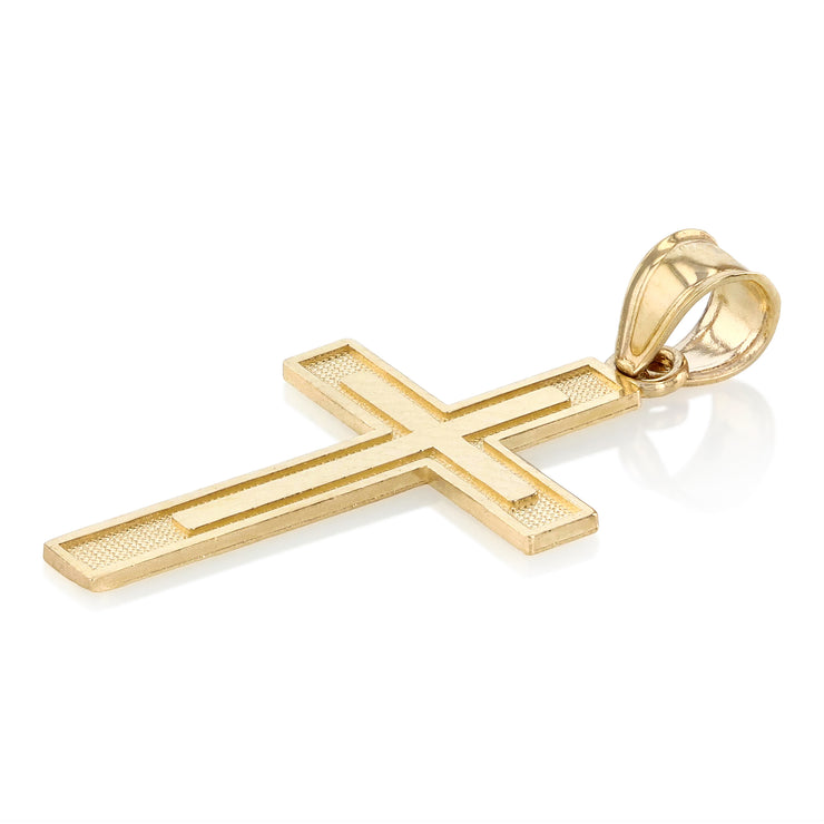 14K Gold Cross Pendant with 2.3mm Figaro 3+1 Chain