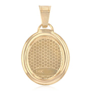 14K Gold St. Jude Enamel Pendant with 2mm Figaro 3+1 Chain