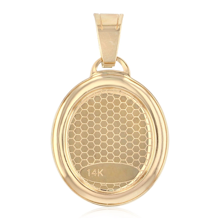 14K Gold St. Jude Enamel Pendant with 0.9mm Singapore Chain