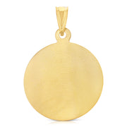 14K Gold Guadalupe Stamp Pendant with 3.1mm Figaro 3+1 Chain