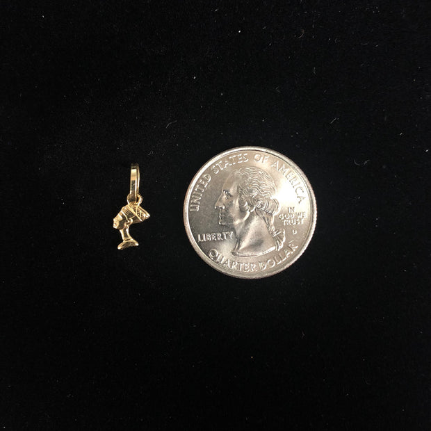 14K Gold Egyptian Queen Pharoah Nefertiti Charm Pendant