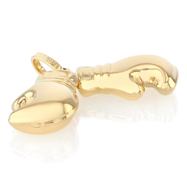 14K Gold Dual Boxing Glove Charm Pendant