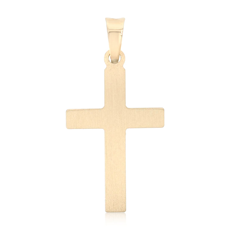 14K Gold Cross Charm Pendant with 1.8mm Singapore Chain Necklace