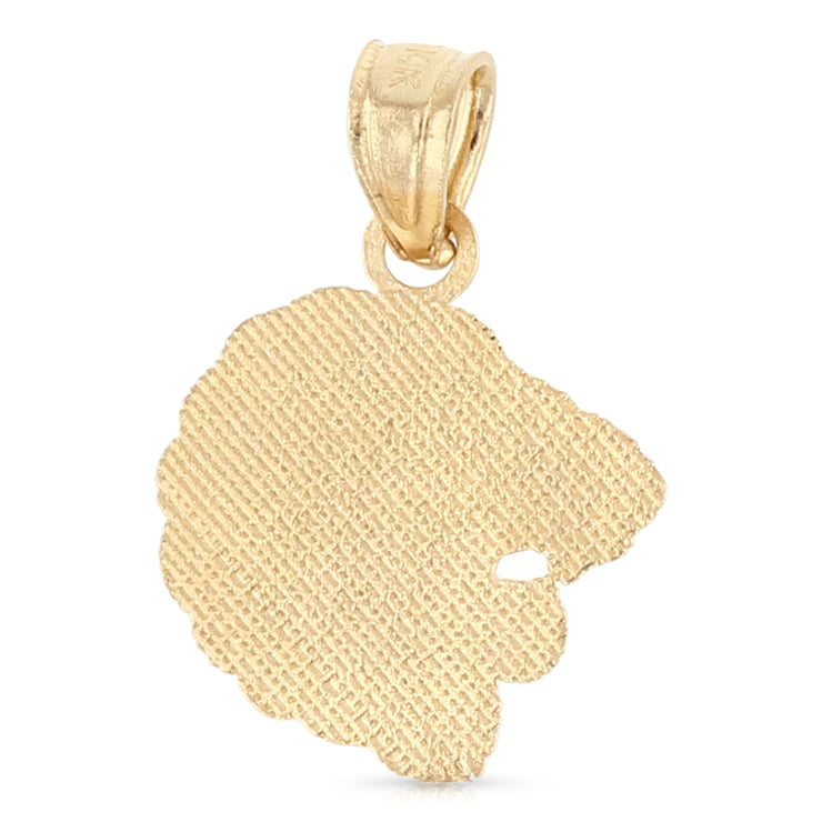 14K Gold Lion Charm Pendant with 1.2mm Singapore Chain Necklace