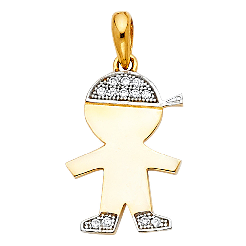 14K Boy Charm Pendant newest