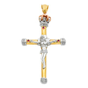 14K Gold Crucifix Pendant with 1.8mm Singapore Chain