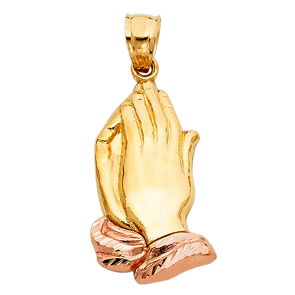 14kt Gold shops Praying Hand Pendant