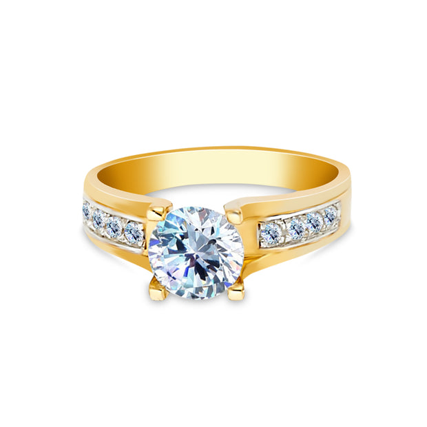 14K Gold 1 Ct. Round Cut CZ Wedding Engagement Ring