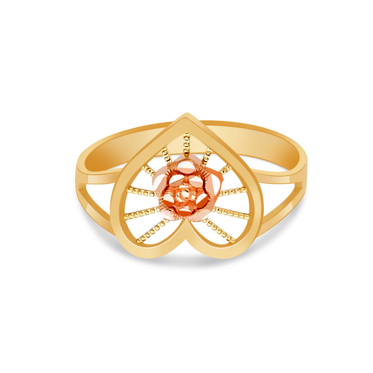 14K Solid Gold Flower Ring